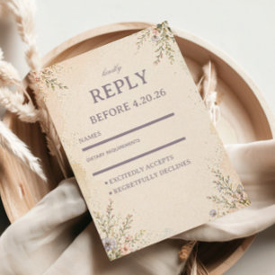 Cartão RSVP Floral Pastel Suave