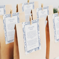 Floral Periwinkle Elegant Weding Obrigado Inserir