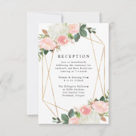 Cartão RSVP Floral Primavera Blush | Placa de Recepção de casa