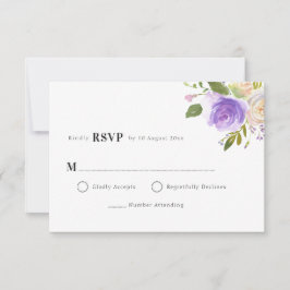 cartão RSVP floral púrpura