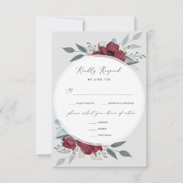 Cartão RSVP Floral Romance (Frente)