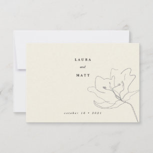 Cartão RSVP Floral Suave Moderno Delicado