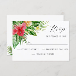 Cartão RSVP Floral tropical