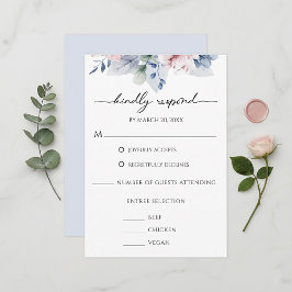 Cartão RSVP Floral Watercolor Botanical Wedding