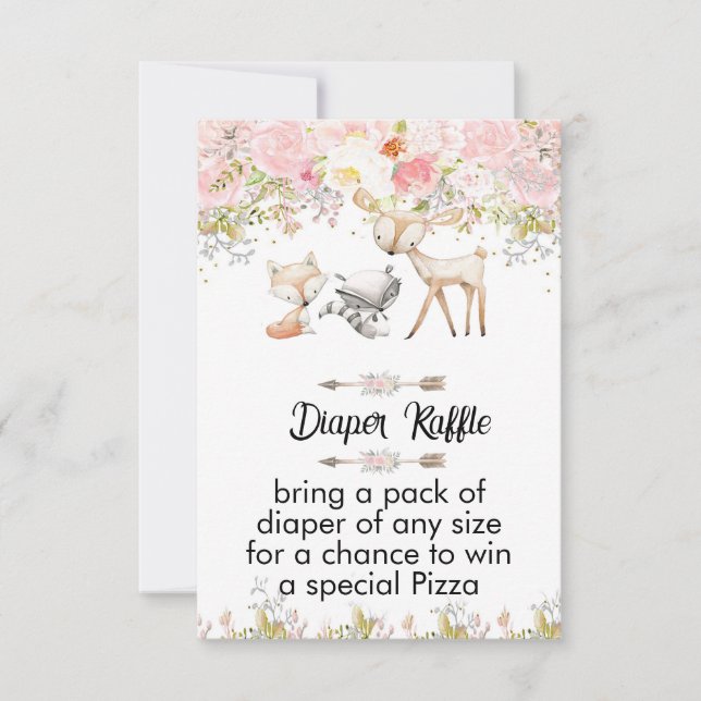 Cartão RSVP floral woodland animal baby shower invitation (Frente)