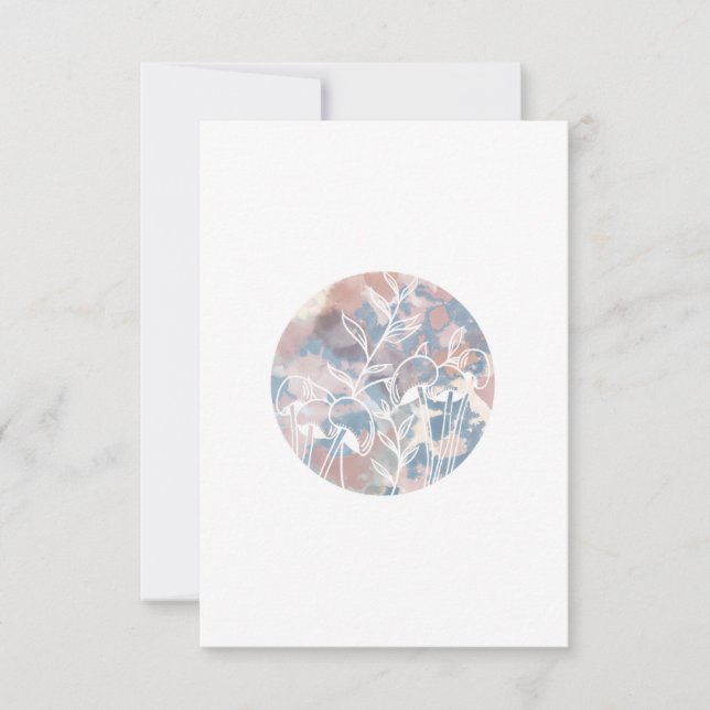 Cartão RSVP Flores Brancas de Aquarela (Frente)