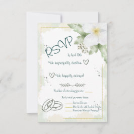 Cartão RSVP Flores de Aquarela Flor de Maçã