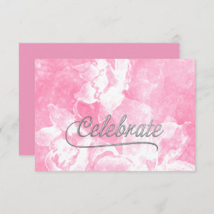 Cartão RSVP Flores De Aquarela Rosa Bat Mitzvah