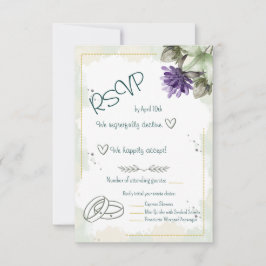 Cartão RSVP Flores de Aquarela Trevo em Flor
