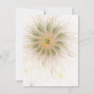 Cartão RSVP Flores de fantasia fractal suaves e tenra