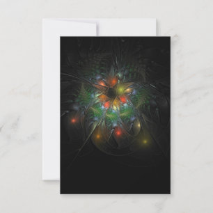 Cartão RSVP Flores de fantasia fractal suaves e tenra