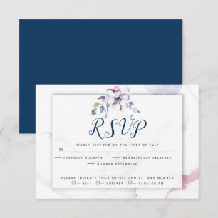 Cartão RSVP Flores de Maçã de Primavera de Aquarela