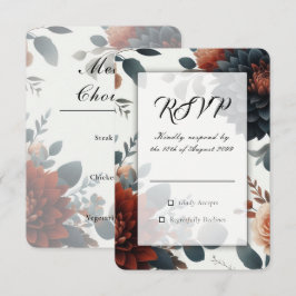 Cartão RSVP Flores de Outono Rústicas e Mal-humoradas para Cas