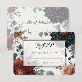 Cartão RSVP Flores de Outono Rústicas e Mal-humoradas para Cas