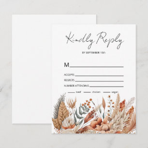 Cartão RSVP Flores de Terracotta de Aquarela