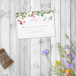 Cartão RSVP Flores e Vegetação Selvagens e Caprichosas