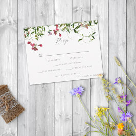Cartão RSVP Flores e Vegetação Selvagens e Caprichosas