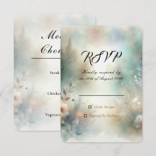 Cartão RSVP Flores Elegantes numa Recepção de Casamento no Rei