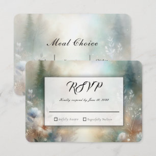 Cartão RSVP Flores Elegantes numa Recepção de Casamento no Rei
