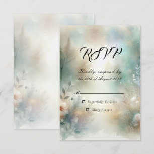Cartão RSVP Flores Elegantes numa Recepção de Casamento no Rei