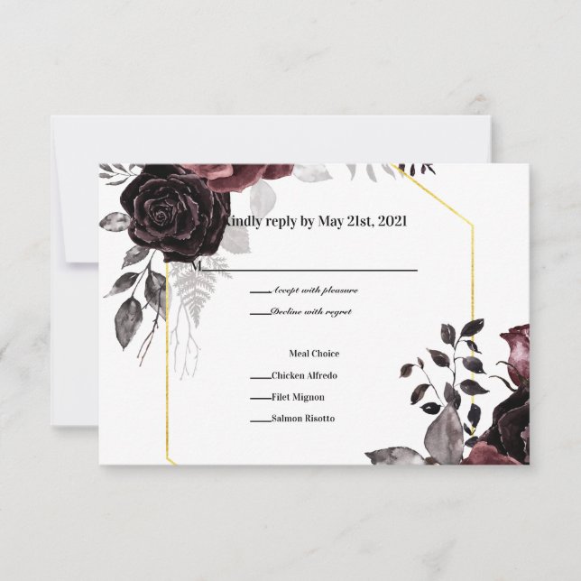 Cartão RSVP Flores Enfeitiçantes (Frente)