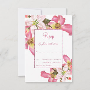Cartão RSVP Flores Exóticas em Aquarela Aniversário