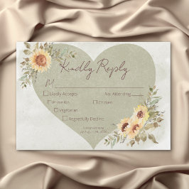Cartão RSVP Flores Luminosas Moles Boho Heart Wedt Três Janto