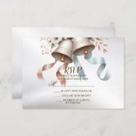 Cartão RSVP Flores para casamentos Belts Azuis Rosa Bonitos Be