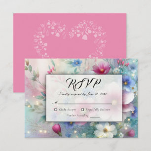 Cartão RSVP Flores Radiantes e Brilhantes da Primavera