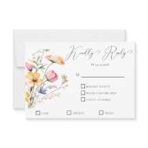 Flores Selvagens de Prado em Aquarela Casamento