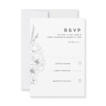 Flores Selvagens Desenhando Casamento Mínimo Elega