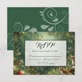 Cartão RSVP Floresta Encantada Esmeralda Verde