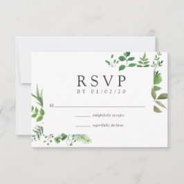 Cartão RSVP Floresta Florestal Greenery Casamento