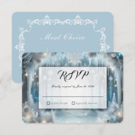 Cartão RSVP Floresta Nevada Reluzente Entre Escolhas Casamento