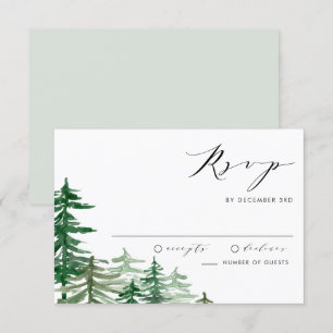 Cartão RSVP Floresta romântica da aguarela que Wedding o