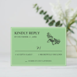 Cartão RSVP Floresta Russa de Watercolor do Casamento da Madei