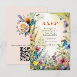 Cartão RSVP Florestas de primavera e Verão