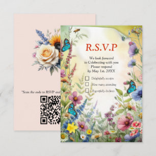 Cartão RSVP Florestas de primavera e Verão