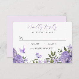 Cartão RSVP Florim roxo