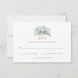 Cartão RSVP Folhagem Chic   Casamento