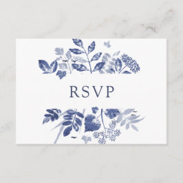 Cartão RSVP Folhagem Tinta | VP de Casamento