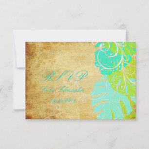 Cartão RSVP Folhas de monstera de PixDezines+rodoeiras