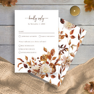 Cartão RSVP Folhas Elegantes de Outono