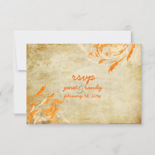 Cartão RSVP Folhas Ornamentais PixDezines+Suavidades