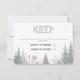 Cartão RSVP Forest Meadow Wedding