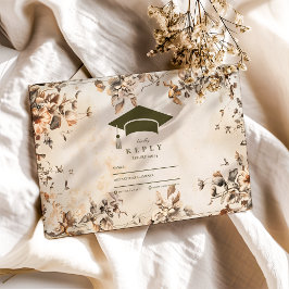 Cartão RSVP Formatação Rustic Vintage de Flor Selvagem