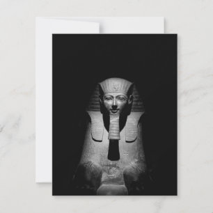 Cartão RSVP Fotografia do Faraó Rei Preto e Branco