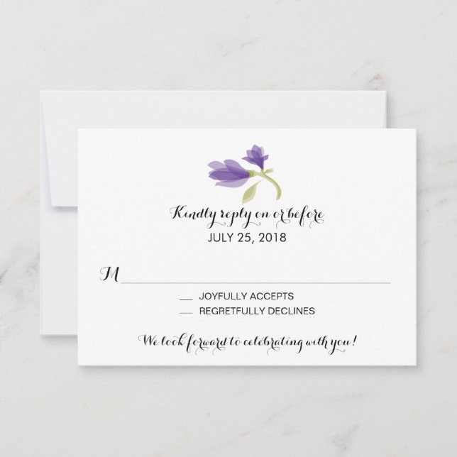 Cartão RSVP Fragrante Freesia Petals | VP de Casamento (Frente)