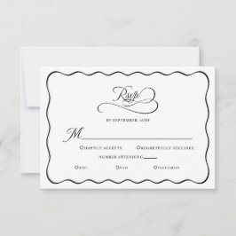 Cartão RSVP Frame ondulado do gabinete de casamento elegante p