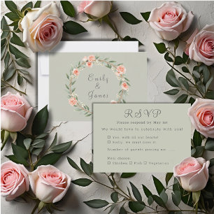 Cartão RSVP Fraqueza rosa, romântica